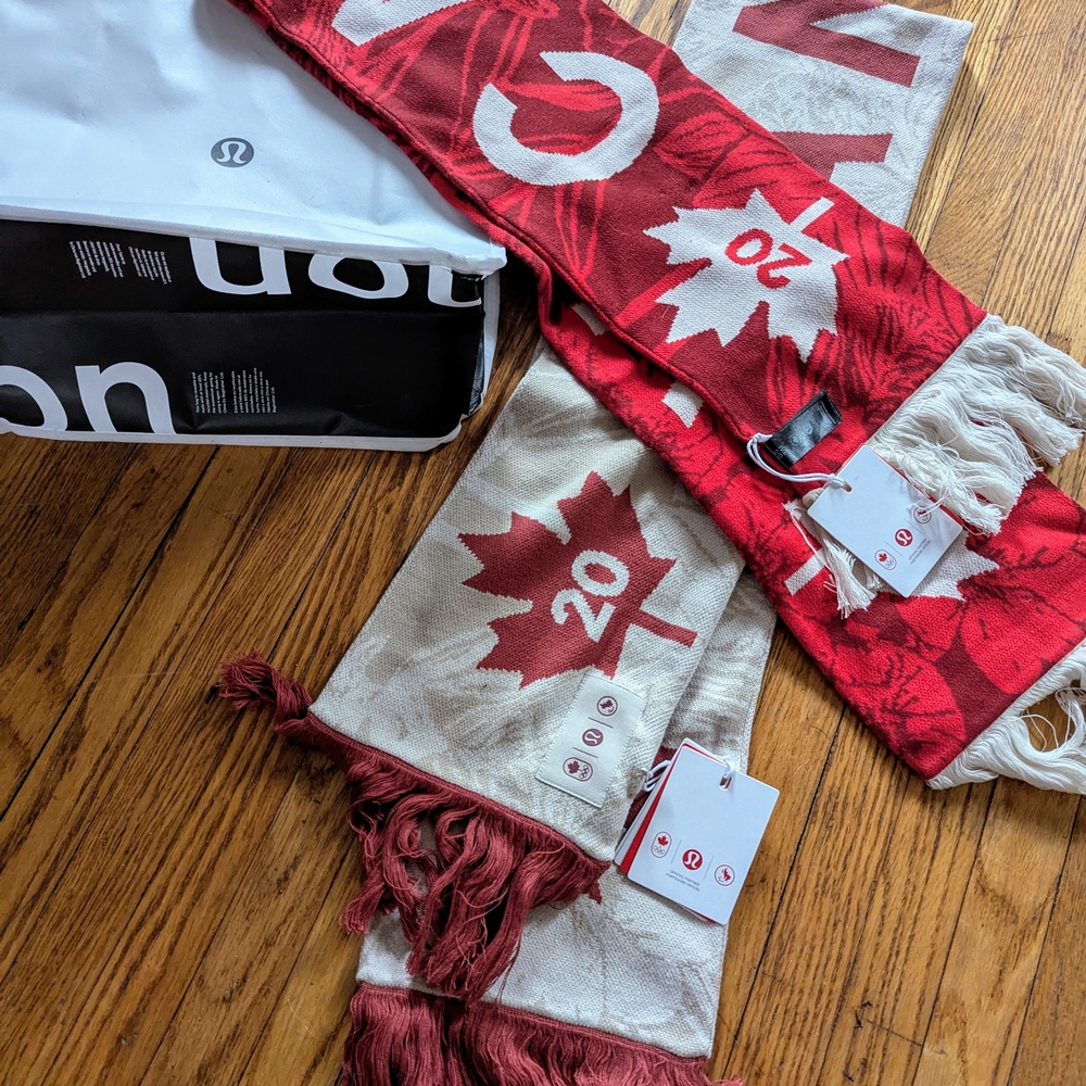 Lululemon Red and White Or White And Red  Scarf Unixex ( Each )